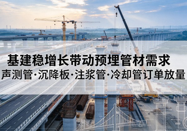 咸丰基建稳增长带动预埋监测管材需求，声测管、沉降板、注浆管订单持续放量